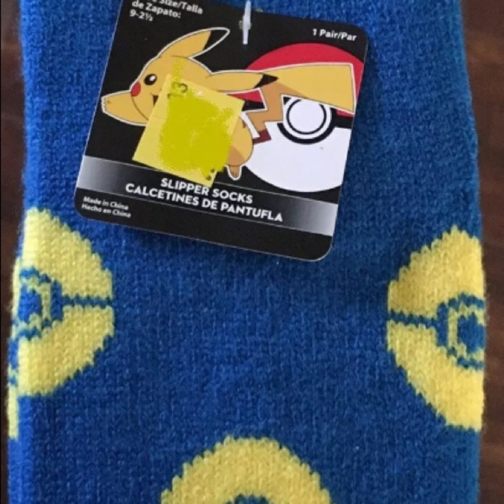 NEW! Pokémon Pikachu Slipper Socks AntiSlip